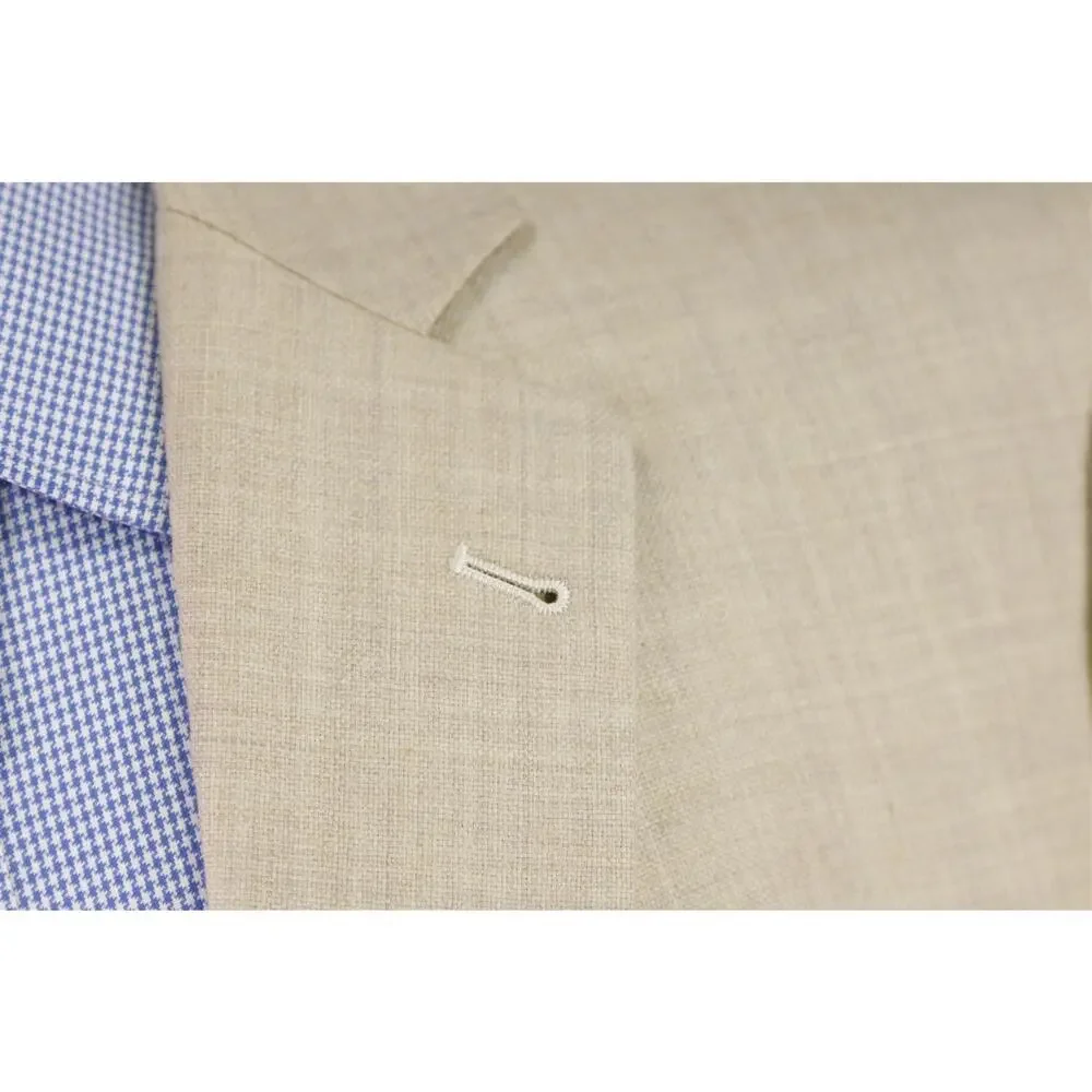 Brooks Brothers 1818 Madison Light Brown Woven Wool Blazer Jacket 44L